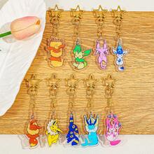 pocket monsters 1pc/9pcs Pokémon Eevee Family Keychain, Exquisite And Cute Keychain, Stylish And Versatile Keychain, Durable And Lovely Acrylic Keychain - Multicolor - View 4