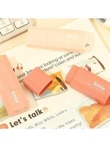 6 piezas/paquete Set de cintas correctoras de color degradado simple, cinta correctora de corrector blanco para correcciones instantáneas, aplicador limpio y fácil de usar, cinta correctora con estilo suave de chica de alta belleza, corregir escritura incorrecta para suministros de oficina y escolares