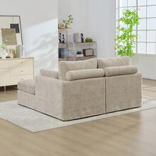 YOGLAD 63.39" Wide Modular 2-Seater Sofa, Chenille Upholstered Convertible Sleeper Sofa Couch With Cushions, Oversized Loveseat Sofa Bed For Living Room Bedroom Apartment, Deep Seat Comfy Couch With Pocketed Spring Cushion, Adjustable Combination Sectional Sofa For Small Spaces, Soft Chenille Fabric Couch With Supportive Backrest & Armrests, Easy Assembly Convertible Sofa Bed For Guests - 灰褐色 - 查看 7