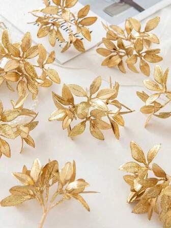 1/3/5 Artificial Apple Leaf Artificial Plant, DIY Wreath Material, Wedding Decoration, Home Decoration, Valentine's Day Gift, Birthday Party Cake Decoration Material, Home Office Holiday Decoration, Table Decoration, Farmhouse Center Decoration, Kitchen Table Decoration, Birthday Gift, Room Decoration, Valentine's Day, Wedding, Arch Decoration.