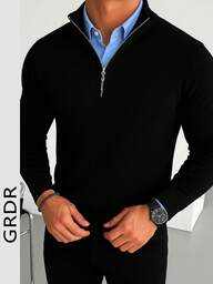 GRDR Herren Lässig Langarm Halb-Reißverschluss Pullover, vielseitig für den täglichen Gebrauch