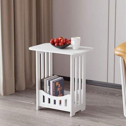 1pc Mini Square Side Table, Creative Minimalist Design, Suitable For Living Room, Small Apartment, Nordic Style Coffee/Bedside Table