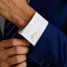 Khuy măng sét khắc chữ cái đầu tên cá nhân, Khuy măng sét tùy chỉnh cho phù rể, Khuy măng sét cưới, Quà cầu hôn cho phù rể, Quà tặng cho người làm chứng, Quà tặng Ngày của Cha cho anh ấy - Nhiều màu - Xem 4