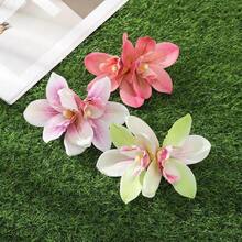 1pcs Orchid Flowers Hair Clips Small Hairpin Bridal Barrette Beach Flower Women - đỏ-1 cái - Xem 4