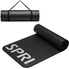 Pro Fitness Mate de 12 mm u2013 Alfombrilla gruesa para ejercicios en el piso, sentadillas, flexiones, estiramiento, tonificacin y fitness general, textura antideslizante, acolchada, alfombrilla - negro - - Ver 2