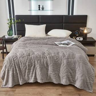 Breathable Fleece Throw Blanket For Couch Sofa Super Soft Fuzzy Blankets For All Season, 3D Jacquard Decorative Blankets - Cozy Soft Lightweight Fuzzy Flannel Blanket Suitable For All Seasons Lightweight And Fluffy