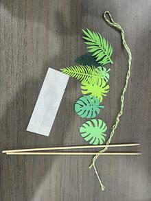 Cute Cartoon Dinosaur & Green Leaf Cake Decorations, Children's Birthday Cake Toppers, Shower Gifts