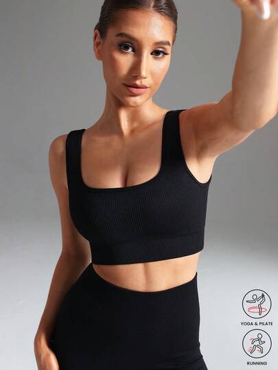 Yefecy 女士运动文胸，高支撑，无缝加厚背心式运动文胸，适合瑜伽、健身、跑步和锻炼