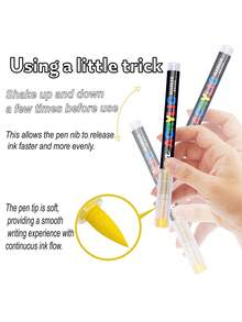 12/24/48/60/72/120/200 Colors Professional Artist Pen Set - Dual Brush Art Markers, Flexible Brush & Fine Tip Sketching 168 Colors Soft Tip Free Press Painting Doodle Overlay Pen Straight Liquid Acrylic Marker For Stone, Glass, Ceramic, Easter Eggs, Metal, Wood, Waterproof Great Gift For Family And Friends! - Multicolor - View 13