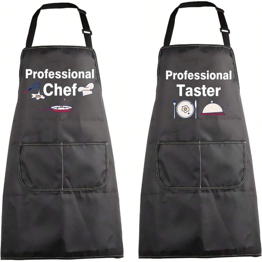 WSXC MBMSO Funny Cooking Aprons For Couples Him And Her Gifts Professional Chef And Taster Couple Chef Matching Apron With Pockets - As Pic - View 1