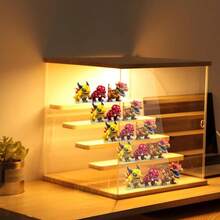 5 Tiers Acrylic Display Case With LED Light Transparent Dustproof Showcase Box - Transparent - View 7