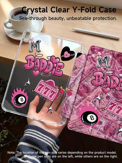 Pink Gothic Patchwork IPad Case Compatible With IPad 10th Generation, IPad 7/8/9th 10.2 Inch, Built-In Pencil Slot Compatible With Samsung Galaxy Tab A9 11 Inch, Compatible With Kindle (11th Generation-2024 Release),Reinforced Silicone Corners, Auto Wake/Sleep Function,Autumn And Winter Romance & Christmas Gifts & Valentine's Day Gifts & New Year Gifts