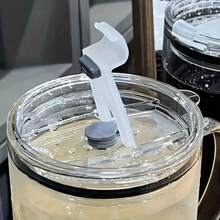 33.81oz Glass Water Cup, Large Glass With Lid & Straw, Drinking Cup For Home Office Use, Drinkware Gift Ideas, Kitchen Accessories - 無色 - 查看 4
