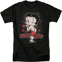 Popfunk Classic Betty Boops Classic Kiss T Shirt - Negro - Ver 1