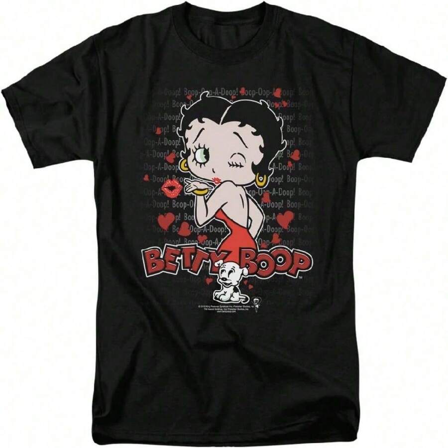 Popfunk Classic Betty Boops Classic Kiss T Shirt - Negro - Ver 1