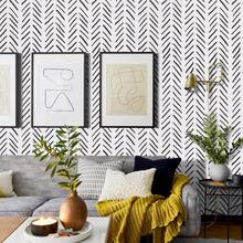 Arthome 44x300CM Papel de Contacto Pelar y Pegar Papel Pintado Geometría Líneas Sarga Autoadhesivo Rollo de Papel de Paredíble para Armarios Estantes de Escritorio de Encimera - Líneas Sarga - Ver 4