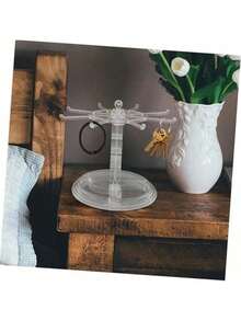 1pc Simple & Fashionable Multi-Layer Rotating Earring Organizer Rack, Jewelry Display Stand For Earrings, Bracelets, Necklaces, Hair Accessories, Home Decor, Valentine's Day Gift For Her