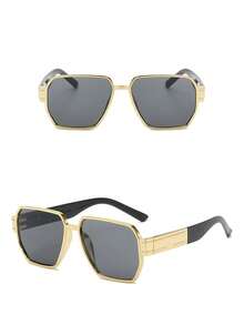 1副超大号欧美风格飞行员时尚眼镜，T台及街头时尚单品 - 黑灰 - 查看 3