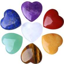 Natural Crystal Heart-Shaped Love Natural Stone Ornament Gemstone Craft Set Crystal Stone Jewelry Romantic Charm Decoration - 5pcs Random Color Set - View 11