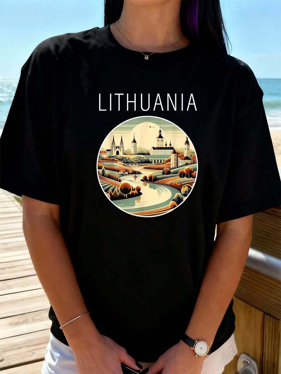 Camisetas femininas - Preto - Ver 1