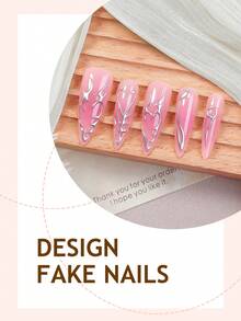 24片银色镀铬美甲贴纸，尖头亚克力美甲贴纸，3D金属朋克风格，适用于美甲沙龙、女孩和女性，日常佩戴和节日派对装饰礼品。 - 彩色 - 查看 2