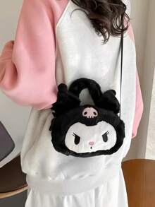 Sanrio Cartoon Kuromi Plush Single-Shoulder Bag, Japanese-Style Cute Girlish Handbag, Soft And Adorable Girl Crossbody Bag - Multicolor - View 5