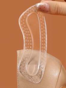 5双装硅胶4D鞋跟贴，透明隐形防摩擦鞋跟保护套，女士适用，防止高跟鞋、乐福鞋、半码鞋滑脱 - 無色 - 查看 9