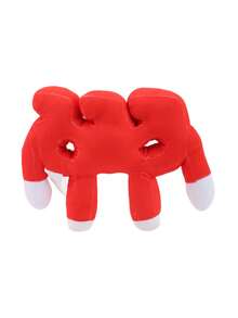 24厘米/9.44英寸毛绒玩偶“偷走你的大脑”红色666可爱数字毛绒动物，创意装饰礼物，儿童生日派对，女孩房间装饰，收藏品 - 紅色 - 查看 5