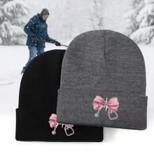 Grey Knit Beanie - Stylish Winter Hat For Women And Men| Cute And Warm Fall Hats| Pink Bow & Stethoscope Graphic Design| Fashionable Head Covering For Cold Weather| Knitted Hats For Women And Mens Beanies, Outdoor Accessory, Seasonal Fashion - C - Xem 8