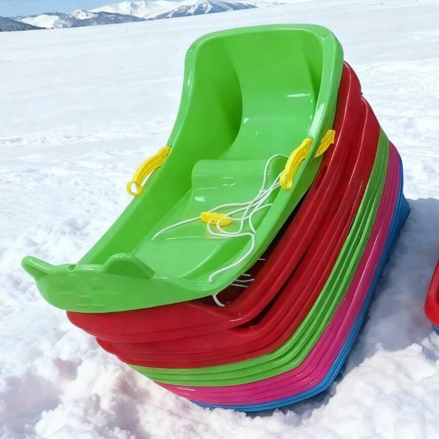 Random Color Adult Sled / Thick Durable Plastic Snowboard / Outdoor Snow Sliding Tool - Winter Leisure Sled - Multicolor - View 1