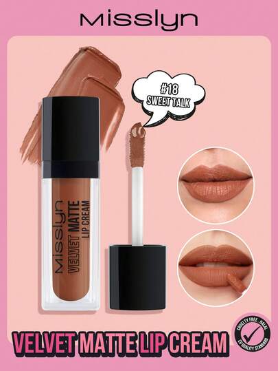 Misslyn 丝绒哑光唇釉，轻盈持久，显色度高，质地柔滑如丝绒，高饱和度哑光色彩，有效对抗干燥，Y2K妆容，适合派对、海滩、旅行、度假、露营、户外活动，玫瑰时尚新年妆容，最佳旅行假日角色扮演色彩，校园魅力氛围，春节，情人节礼物