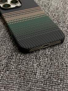 1pc Magnetic Phone Case Carbon Fiber Texture Compatible With IPhone 16 15 14 13 12 Pro Max Plus Wireless Charge Half Cover Matte Heat Dissipation Protective Case