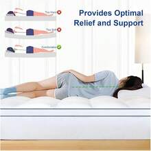 Extra Large Bamboo Fiber & Viscose Fiber Mattress Topper, Thick Pillow-Style Mattress Pad, Soft & Breathable, Relieves Back Pain