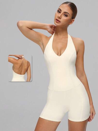 MASKERT Women's Racerback Activewear Jumpsuit For Yoga, Tennis, Golf, Outdoor Sports, Casual & Commute, Comfortable & Skin-Friendly