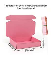 8个装粉色散装运输盒，带丝带锁扣，适用于小型企业的邮寄包装盒，中号纸板礼品盒，用于邮寄礼品 - 礼品包装 - 小型礼品包装 - 粉色 - 查看 4