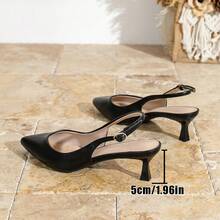 Elegant Solid Color High Heel Sandals For Women, Suitable For Wedding, Holiday, Party, School, Office, Outdoor - Black - View 5