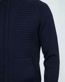 Men's Knit Jacket With Zipper, Men's Coat, Men's Winter Jacket - Marine - View 2