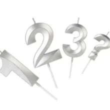 Silver Numbered Birthday Candles - Mini Design - SilverPlastic - 銀色 - 查看 4