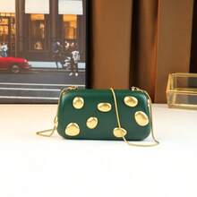 European And American Fashion New Polka Dot Metallic Box Bag Women's Shoulder Crossbody Small Bag Dotted Stone Texture Chain Crossbody Clutch Purse - Nhiều màu - Xem 17