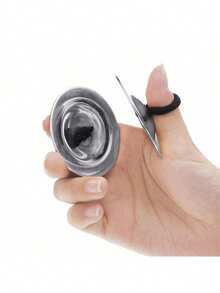 1Pair Silvery Metal Finger Gong Mini Percussion Music Classic Stage Performance Auxiliary Instruments Music Background Sound Production Musical Instrument - Multicolor - View 4