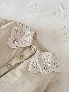Baby Girl Thick Warm Fleece Jacket With Hollow Ruffle Collar, Casual Apricot Color, Winter - Apricot - View 11