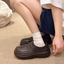 男女通用高品质厨师鞋 - 防滑耐用EVA木底鞋，黑色，适合厨房和休闲穿着，易穿脱橡胶鞋底设计，防滑厨房鞋 - 黑色 - 查看 10