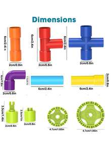 Khối xây dựng STEM Ống Ống Đồ chơi học tập Quà tặng sinh nhật, Đồ chơi giáo dục tự kỷ tương thích Xây dựng đường ống xây dựng cho trẻ em trai gái từ 3 4 5 6 7 8 tuổi trở lên - Nhiều màu - Xem 9