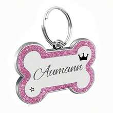 Dog Tags Engraved For Pets Personalized Dog Tag With Any Name & Text Dog Collar Custom Glitter Dog Name Tag Bone Dog ID Tag For Puppy Pets,Customized Pet Collars, Leashes & Harnesses - Crown - View 11