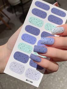 2片/套全覆盖防水美甲贴，多种款式可选，情人节爱心豹纹元素装饰美甲贴纸，适合日常女性使用。 - 彩色 - 查看 14