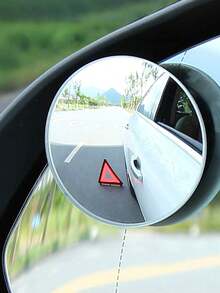 2pcs 360° Rotating Frameless Car Rearview Blind Spot Mirrors, Silver - Blind Spot Mirror - View 3