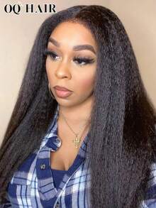 OQ 13x4 Transparent Lace Curly Frontal Wig, Natural Color, 180% Density, 20-26 Inches Pre-Plucked Lace Front Wig, Natural Hairline, High Quality Fashion Wig, Suitable For Beginners - SNatural - View 2