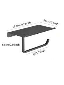 1个浴室手机支架，厕所手机架，洗手间小型收纳架，铝制浴室手机和卫生纸架 - 彩色 - 查看 2