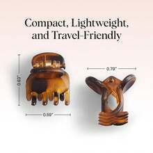 22pcs Simple Hair Claw Set, 2pcs Hair Hoops, 20pcs Mini Hair Claws, Fashion Hair Clips For Women | Non-Pulling And Non-Snagging | Durable Plastic Material | Ideal Gift For Women - Tortoiseshell And Black - Black - View 7