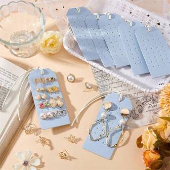 1/6pcs Earring Holder Organizer, Portable PU Leather Earring Display Stand, Jewelry Storage Box For Earrings And Studs